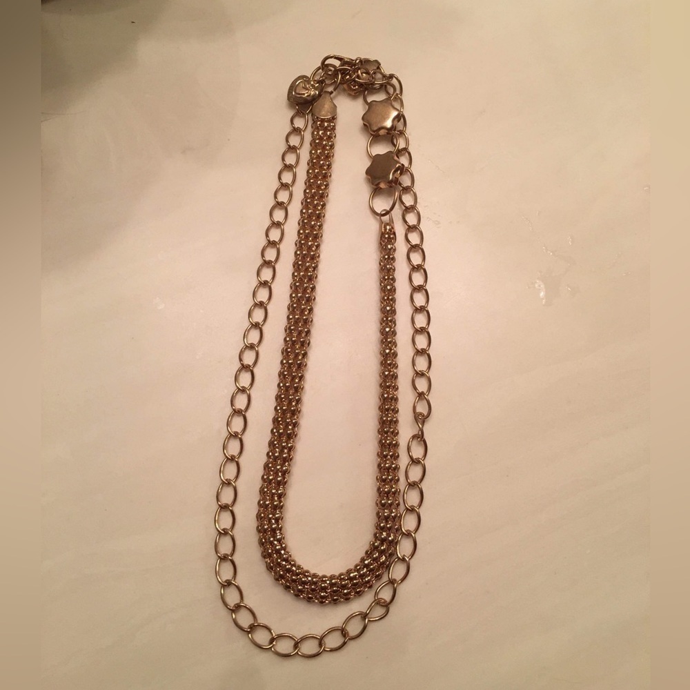 Like New Double Layered Gold Chain Necklace